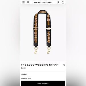 Marc Jacobs Black Strap with Gold and Pink Accents